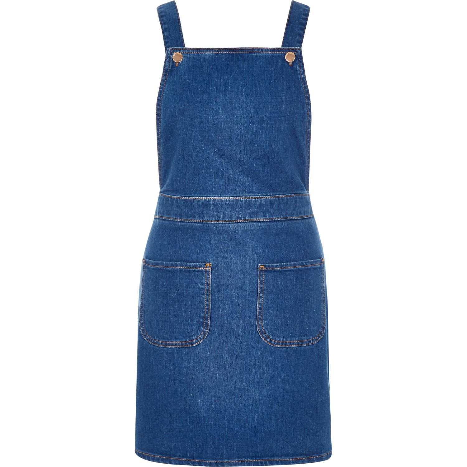 River Island Denim Pinafore Dress 