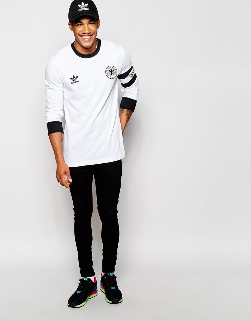adidas Retro Beckenbauer Long Sleeve T-shirt in White for Men | Lyst