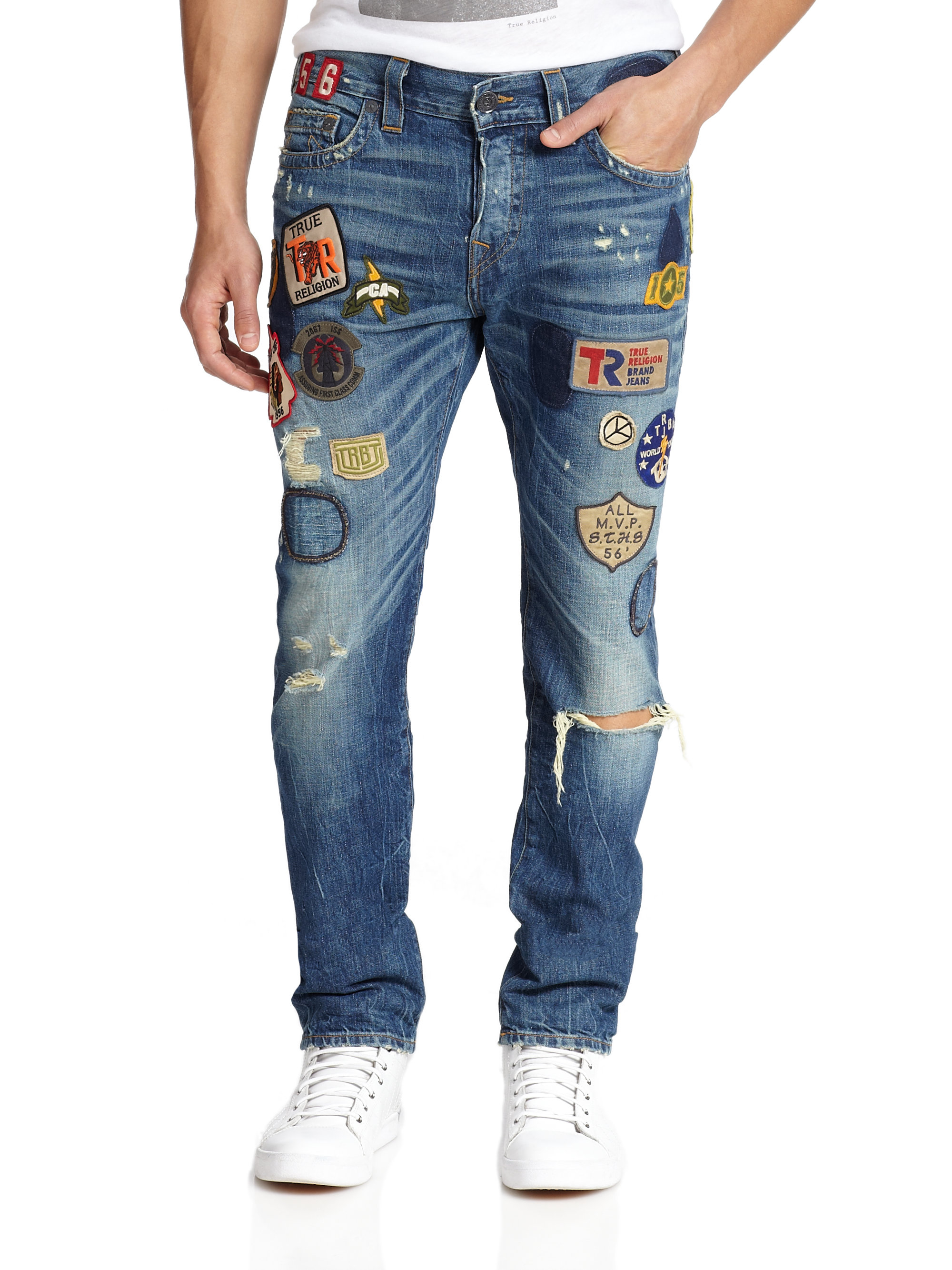 true religion patch jeans