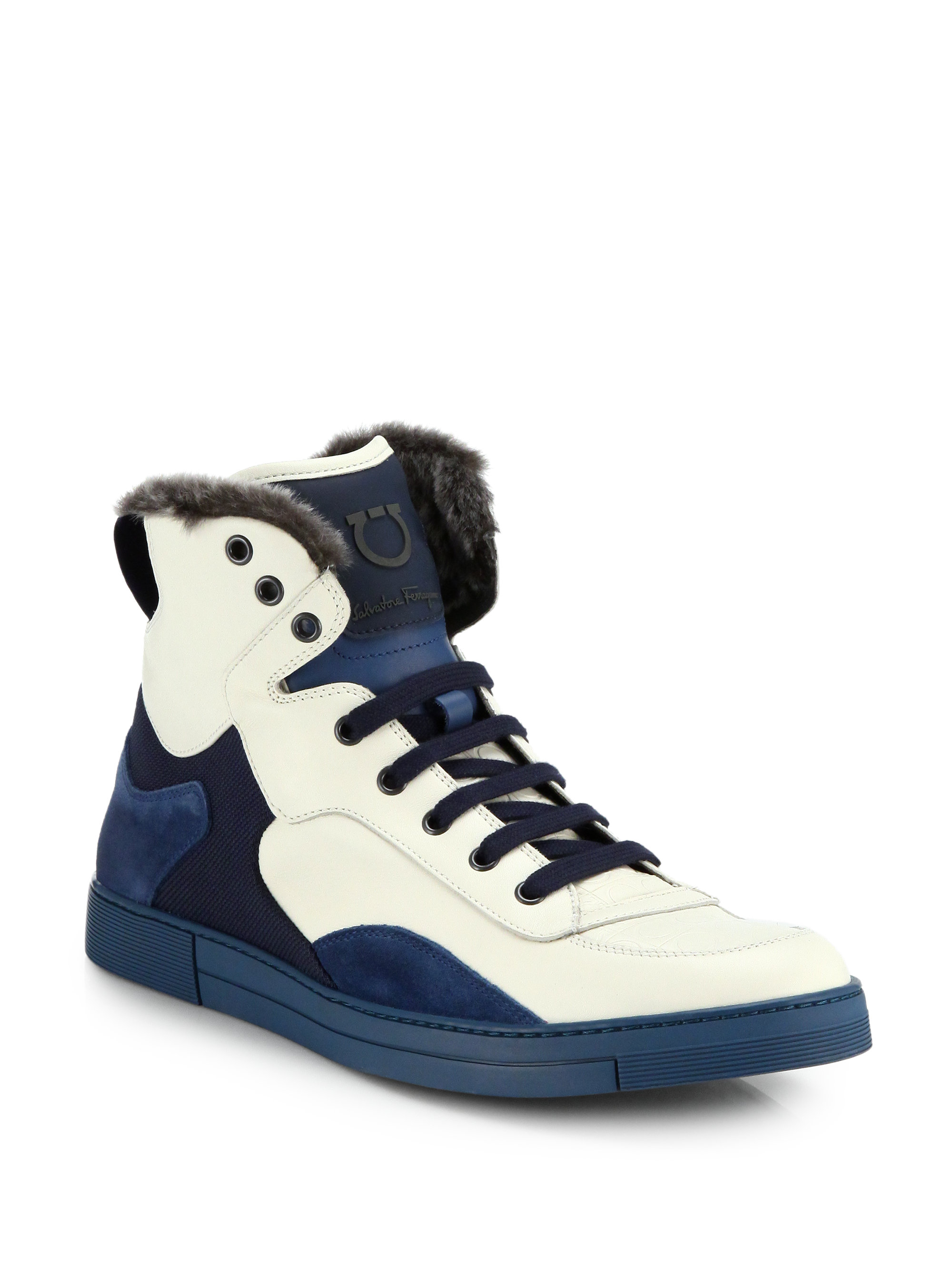 ferragamo mens high top sneakers