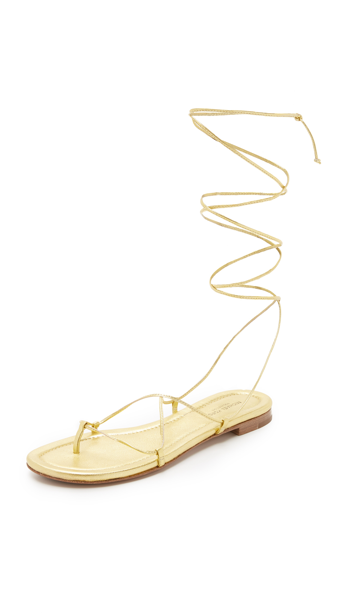 Michael Kors Bradshaw Lace Up Sandals in Metallic | Lyst