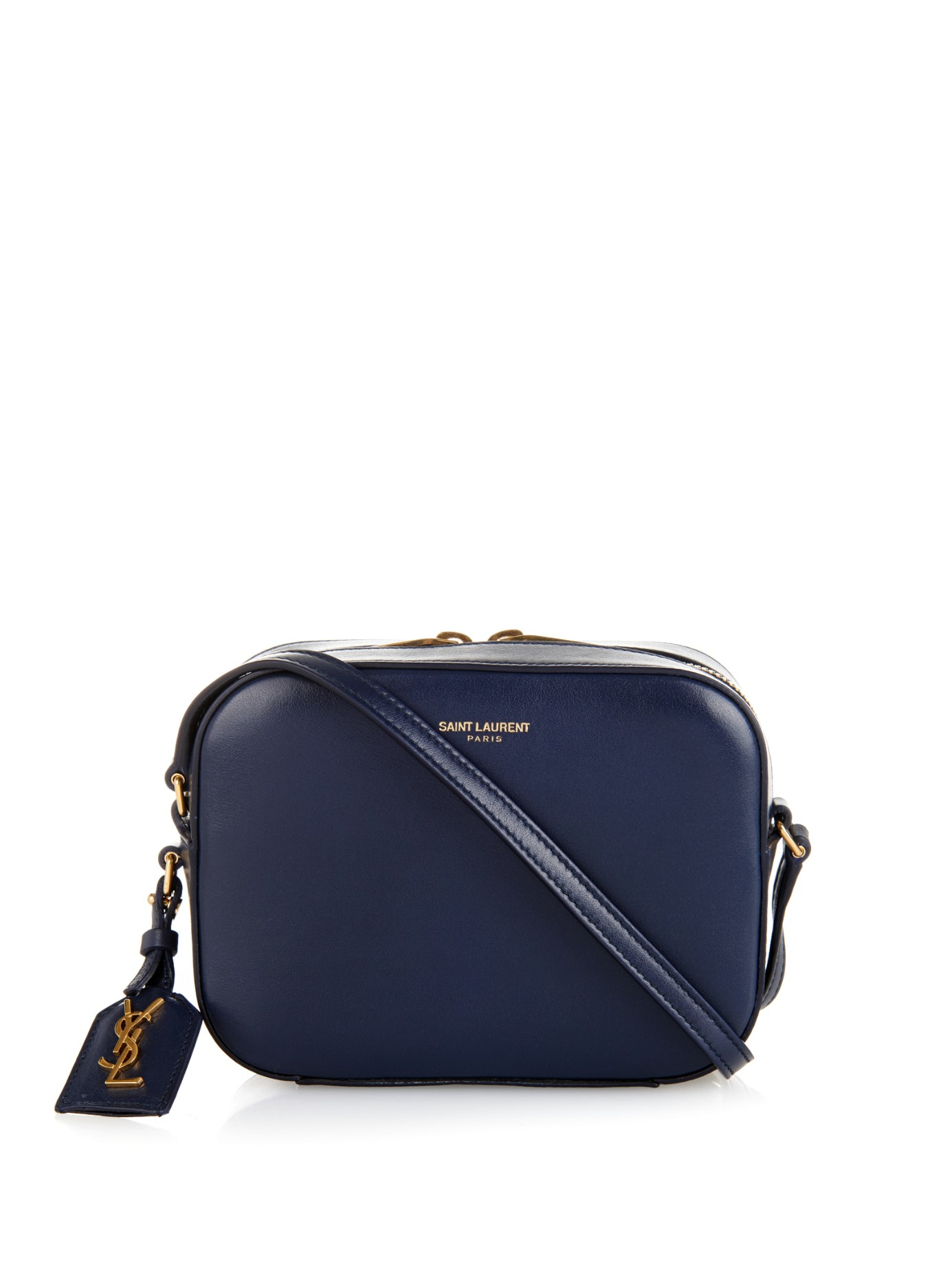 Saint Laurent Small Leather Camera Bag in Navy (Blue) - Lyst