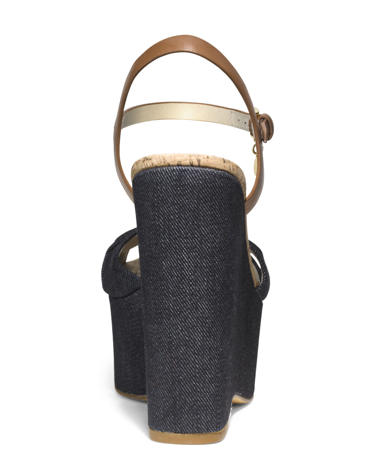 denim platform wedges