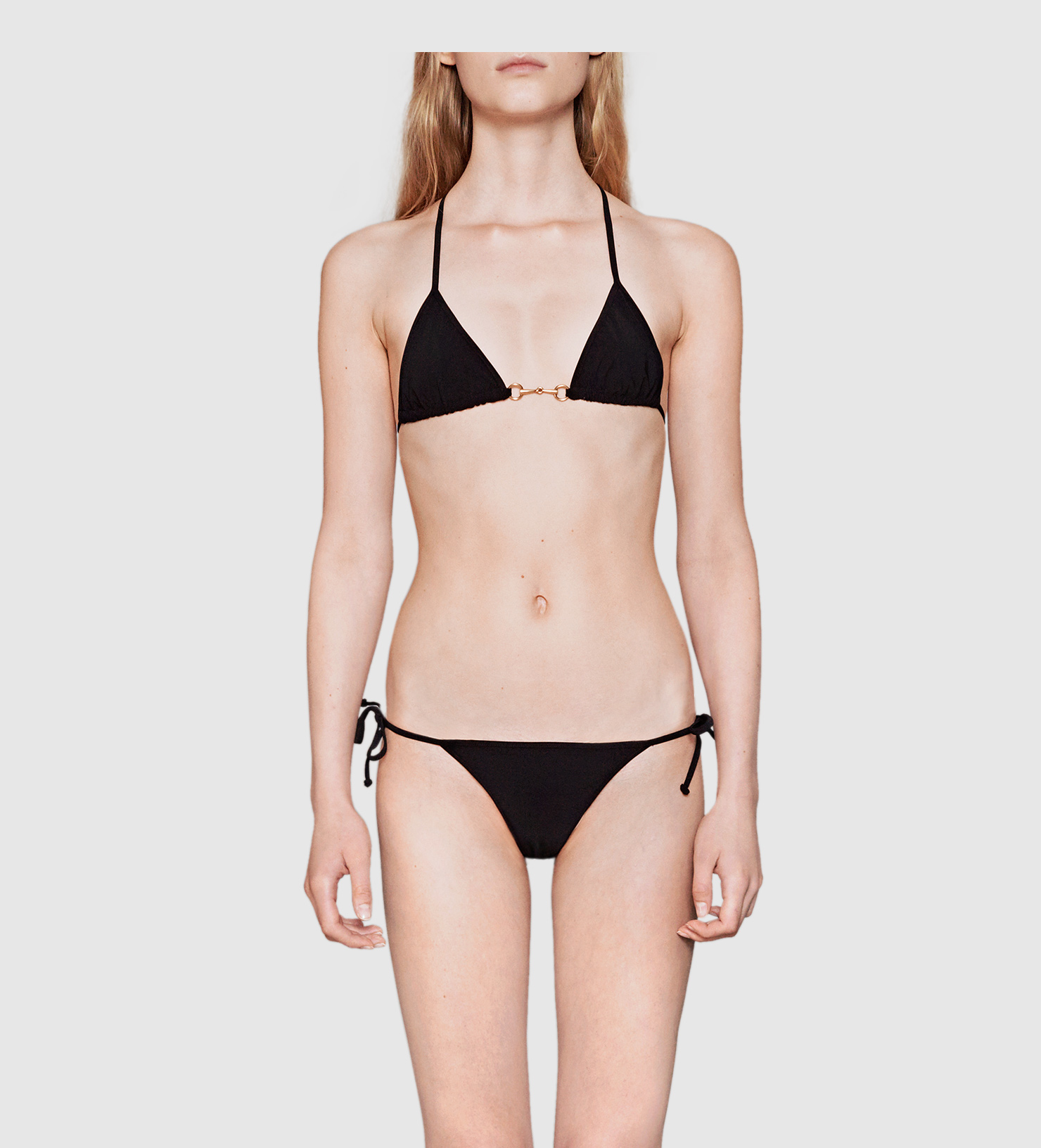 Gucci Swim Jersey Horsebit Bikini in Black | Lyst