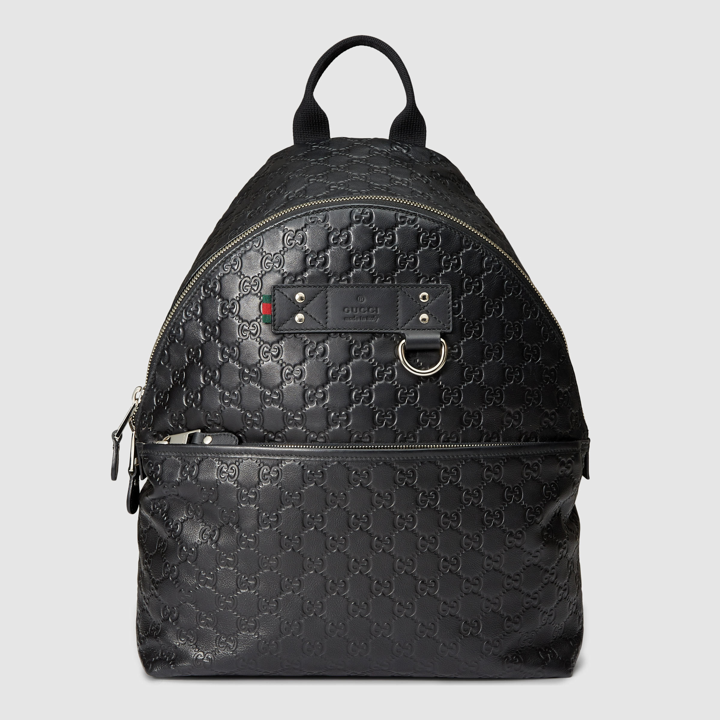 Gucci Black Rubber Ssima Leather Backpack for Men - Lyst