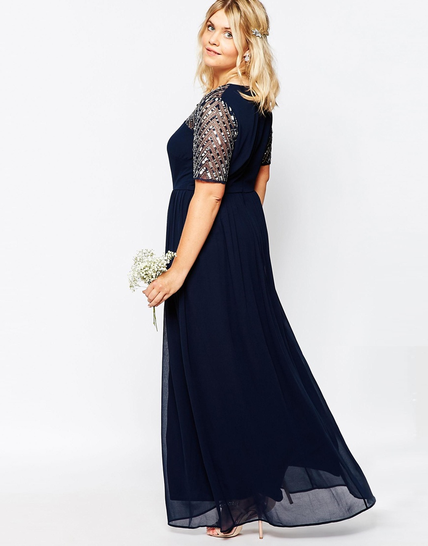 chiffon embellished maxi dress