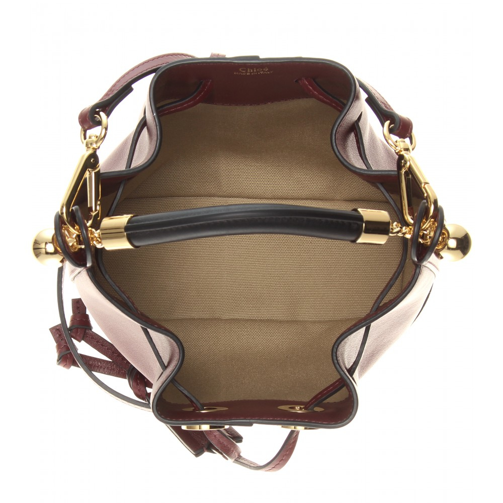 Lyst - Chloé Gala Small Leather Bucket Bag in Brown