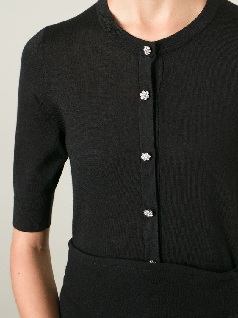 Gabbana Crystal Buttons Cardigan 