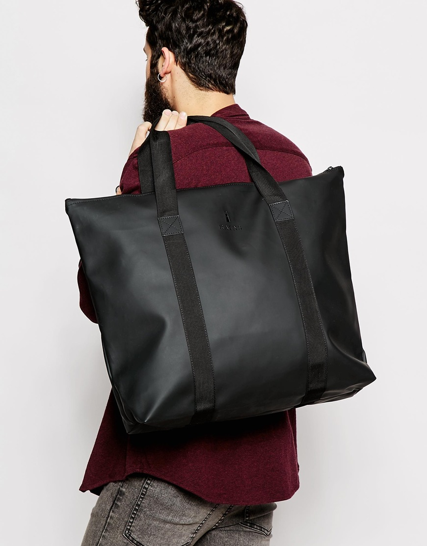 rains black tote bag