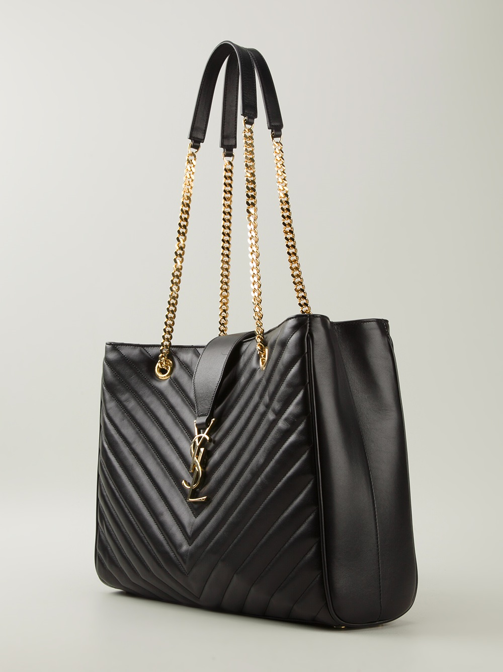 Saint Laurent Small Quilted Tote Bag in Black | Lyst