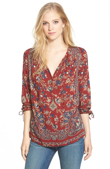 lucky brand floral peasant top