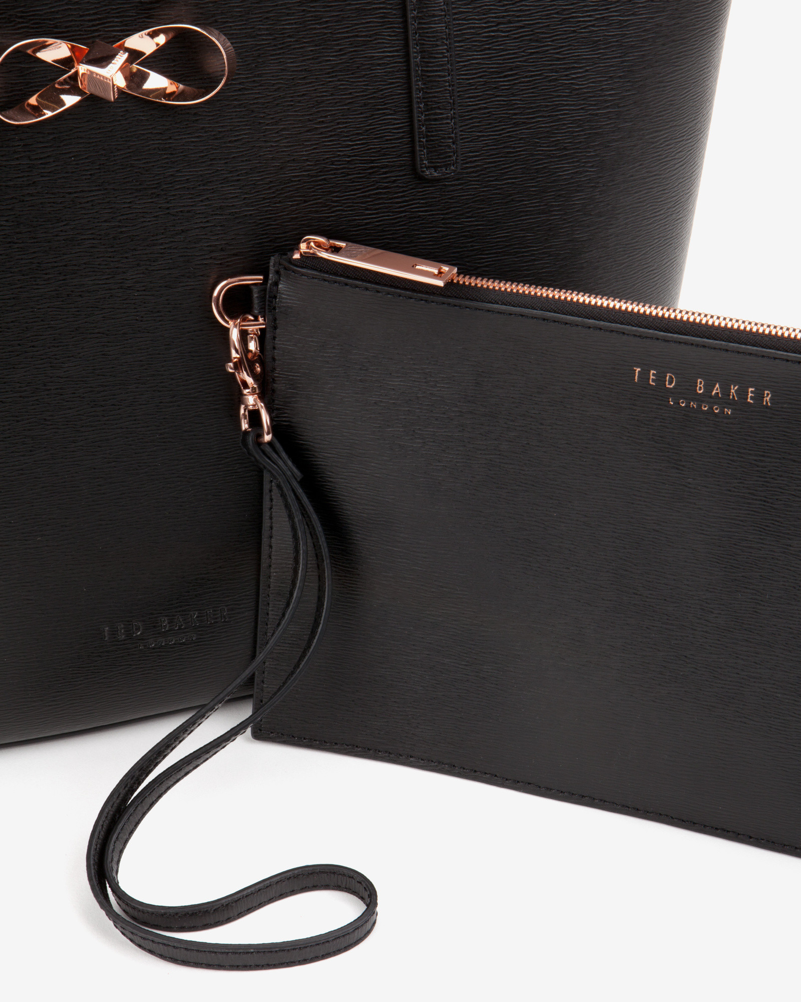 Ted Baker Bonnita Leather Tote in Black | Lyst