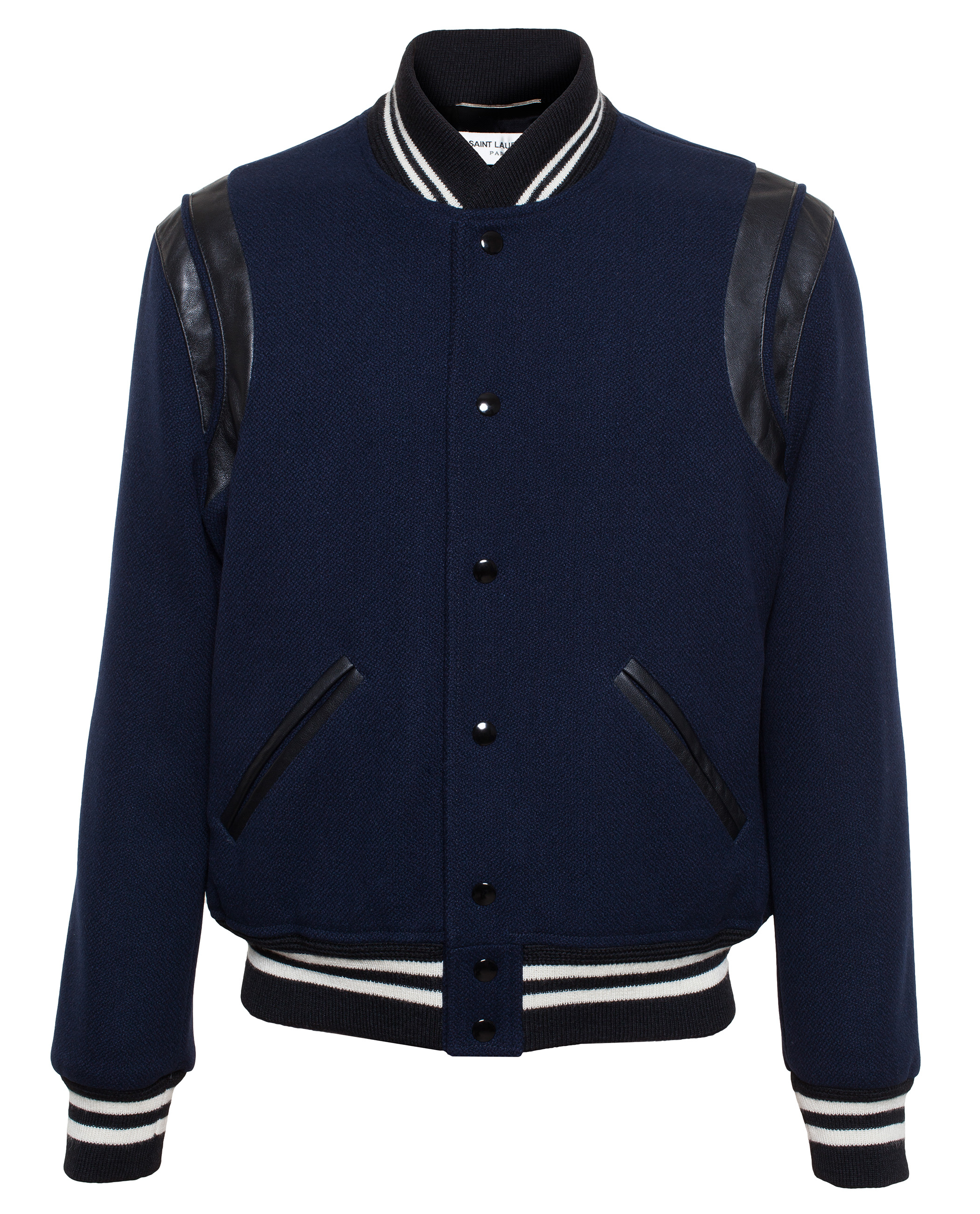 Saint Laurent Virgin Wool Teddy Boy Jacket in Blue for Men - Lyst
