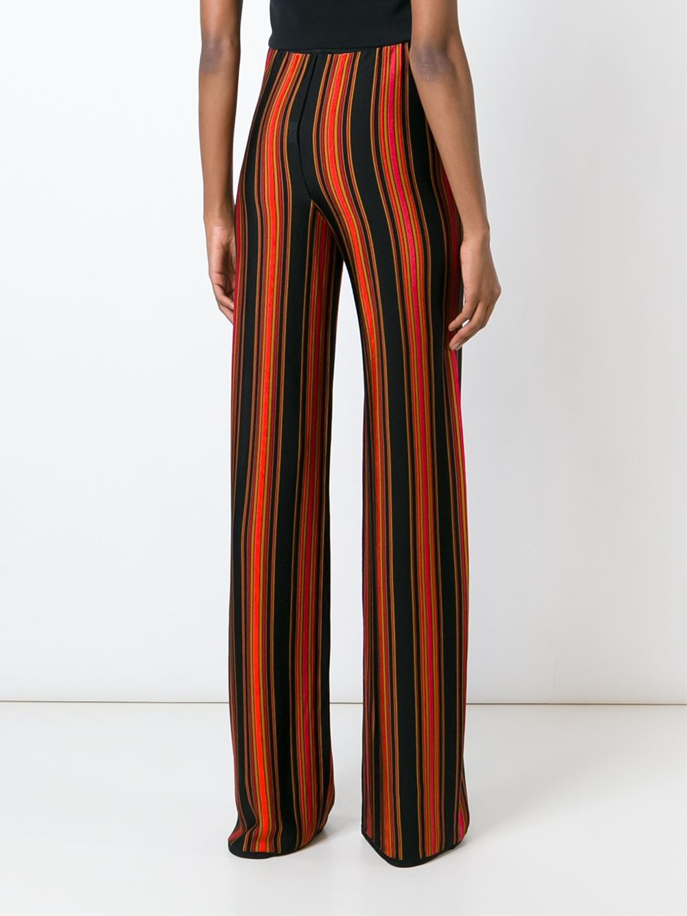 high waisted striped trousers
