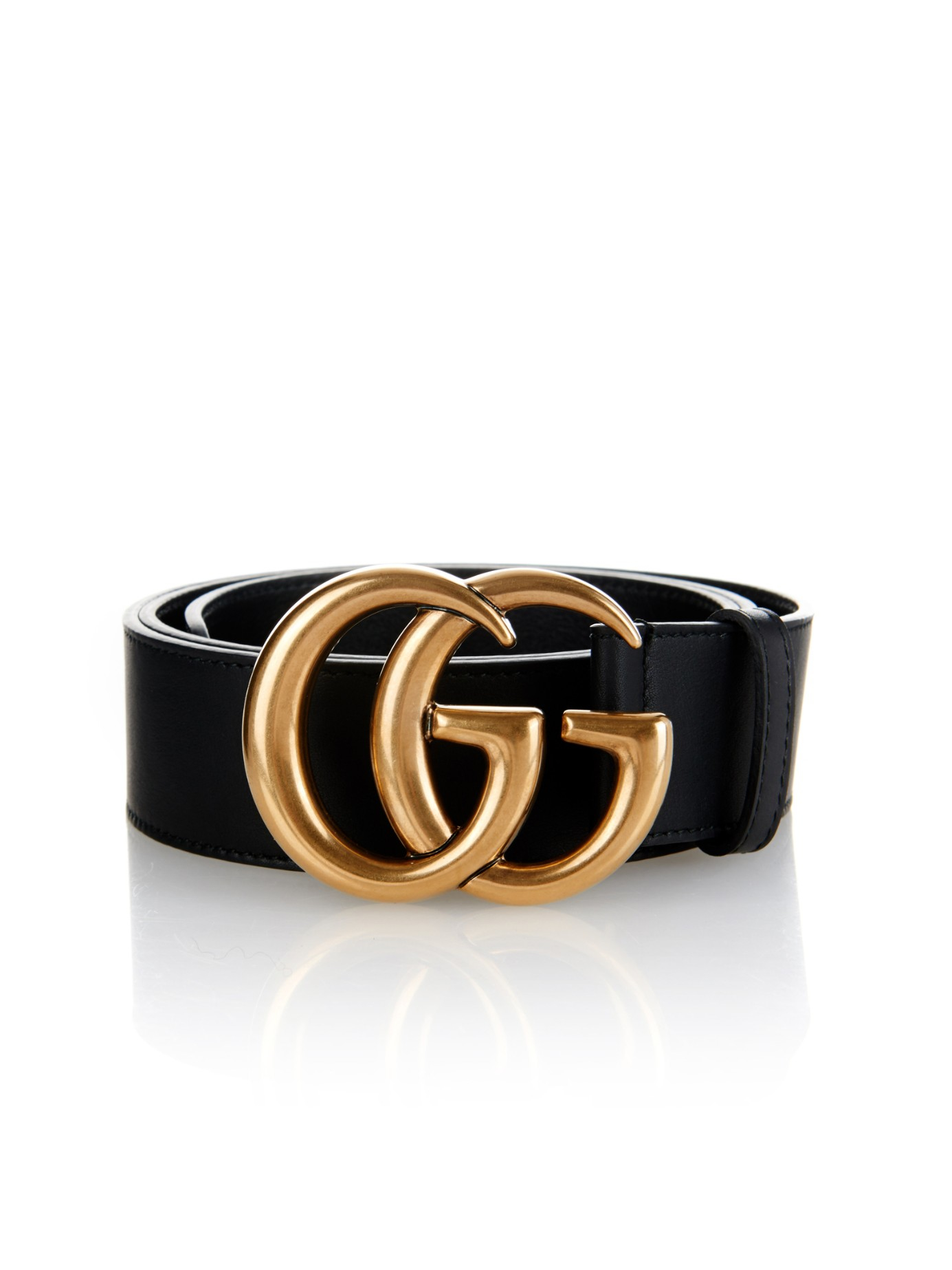 Gucci Gg-Logo Leather Belt in Black for Men - Lyst