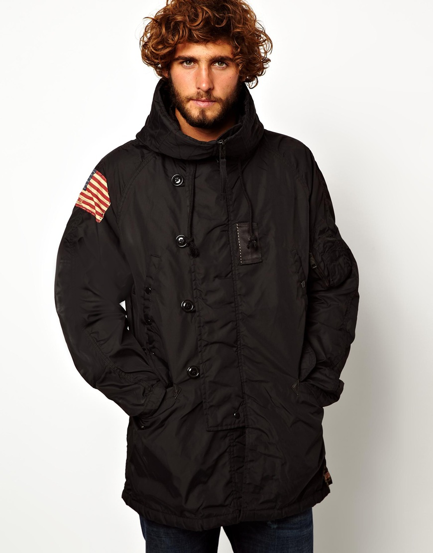 Ralph Lauren Denim Supply Ralph Lauren Parka Jacket in Black for Men - Lyst