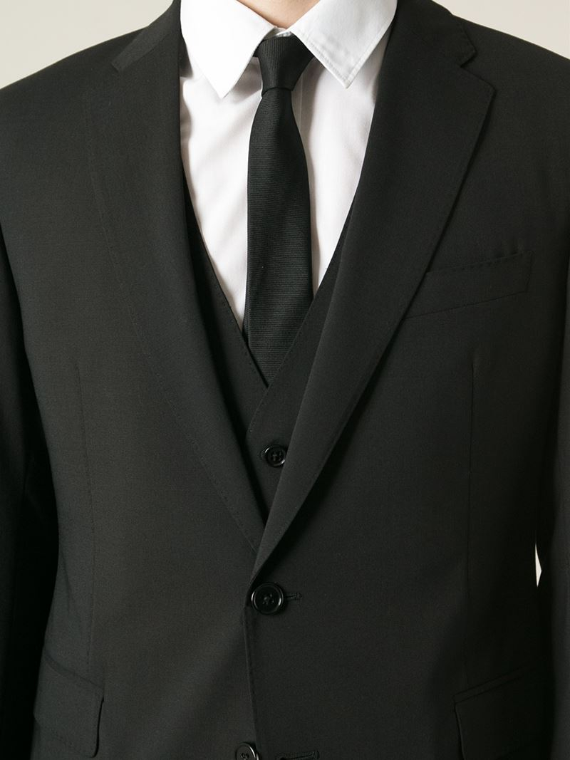 kimplante hvor som helst eftertænksom Emporio Armani Formal Three Piece Suit in Black for Men | Lyst