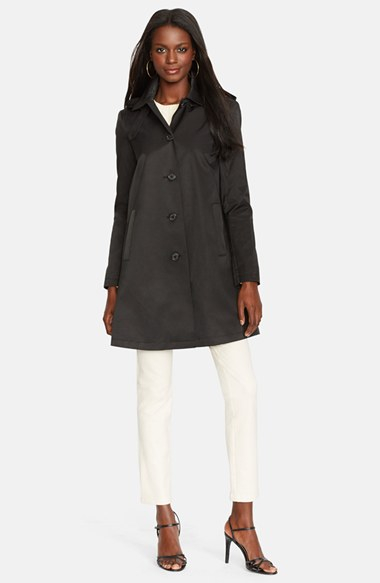 Lauren by Ralph Lauren Women'S Raincoat With Detachable Hood in Black - Lyst