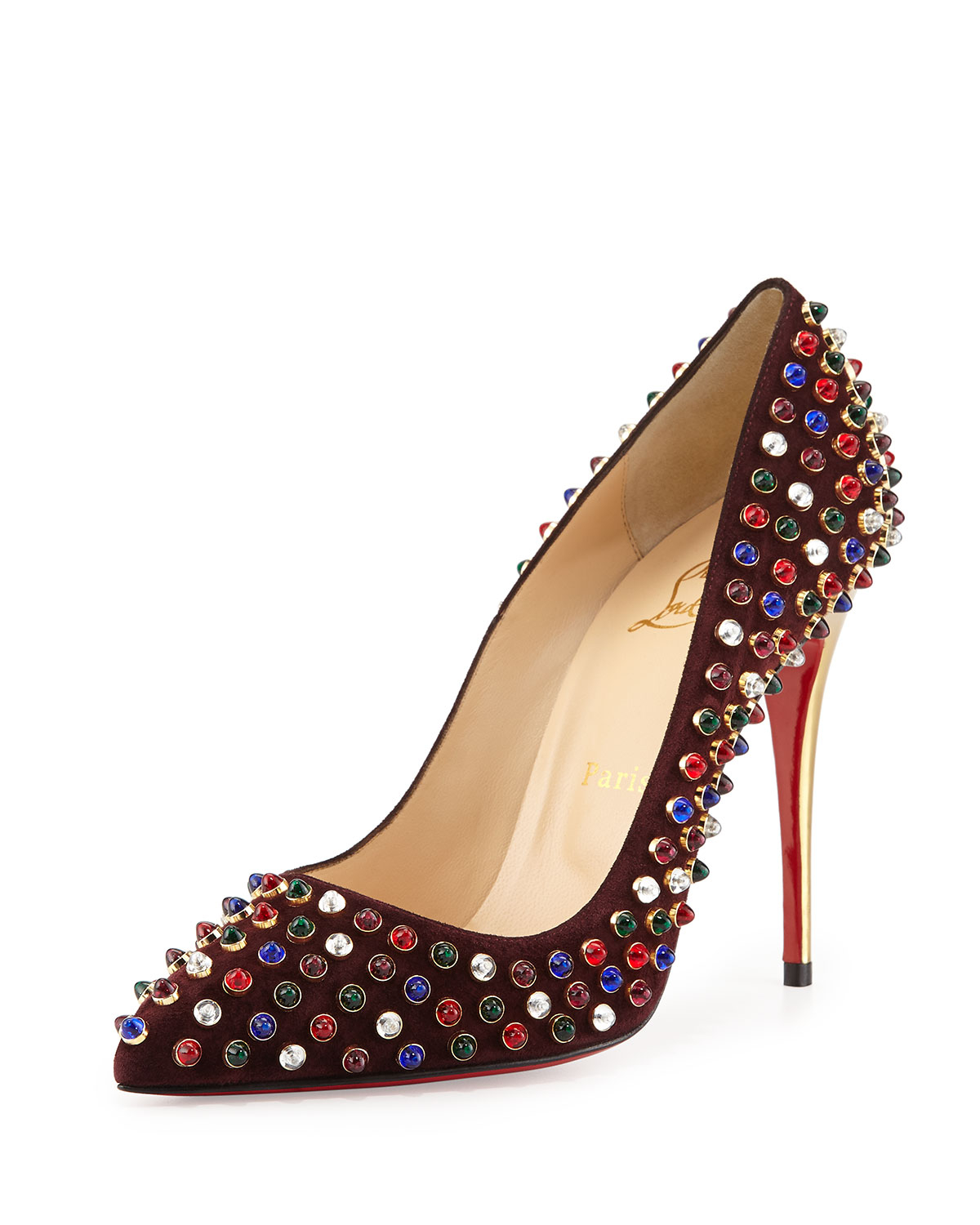 Christian louboutin Follies Cabo Suede Red Sole Pump in Red ...  