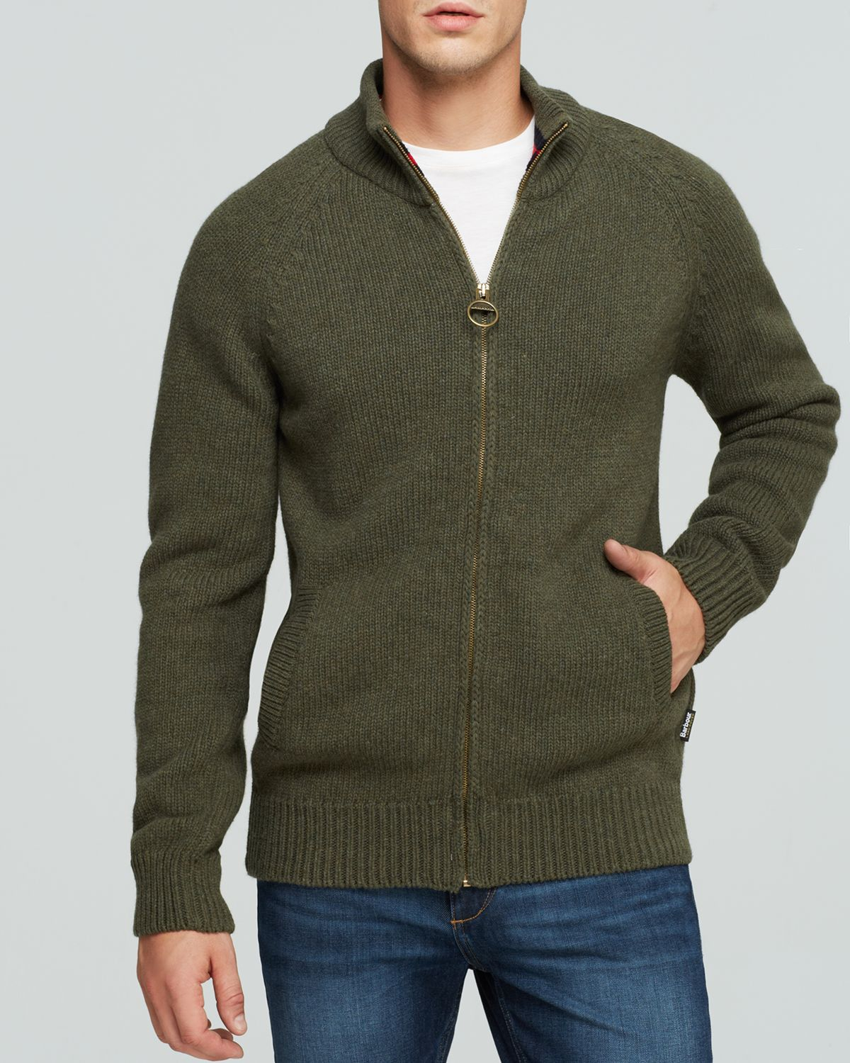Barbour Rescue Zip Sweater in Dark Olive (Green) for Men - Lyst
