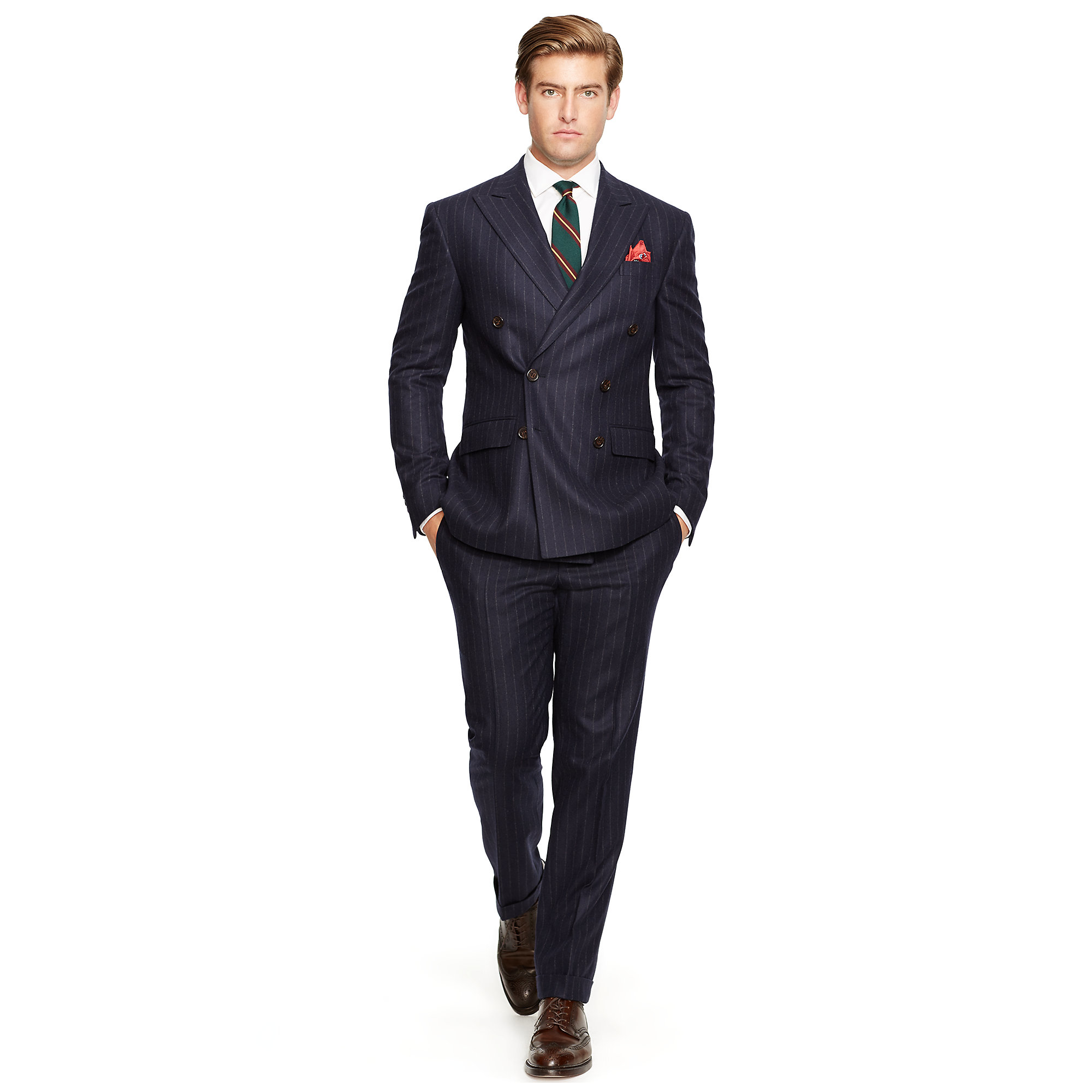 Polo Ralph Lauren Polo Striped Flannel Db Suit in Blue for Men | Lyst