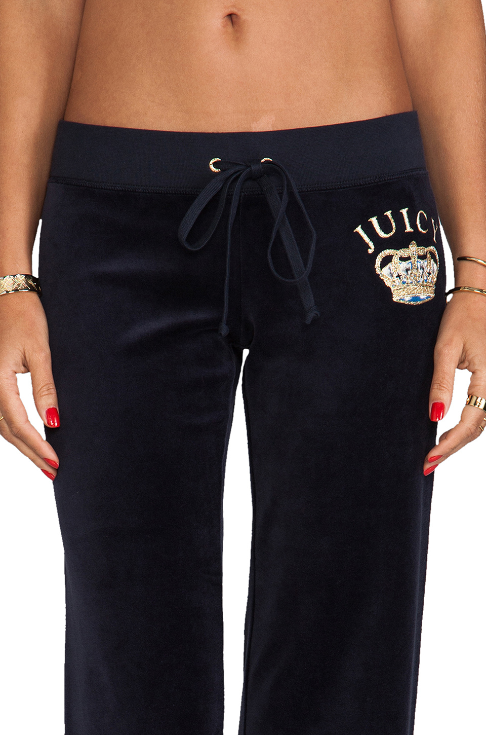 Juicy Couture Crown Velour Original Pant in Navy in Blue - Lyst