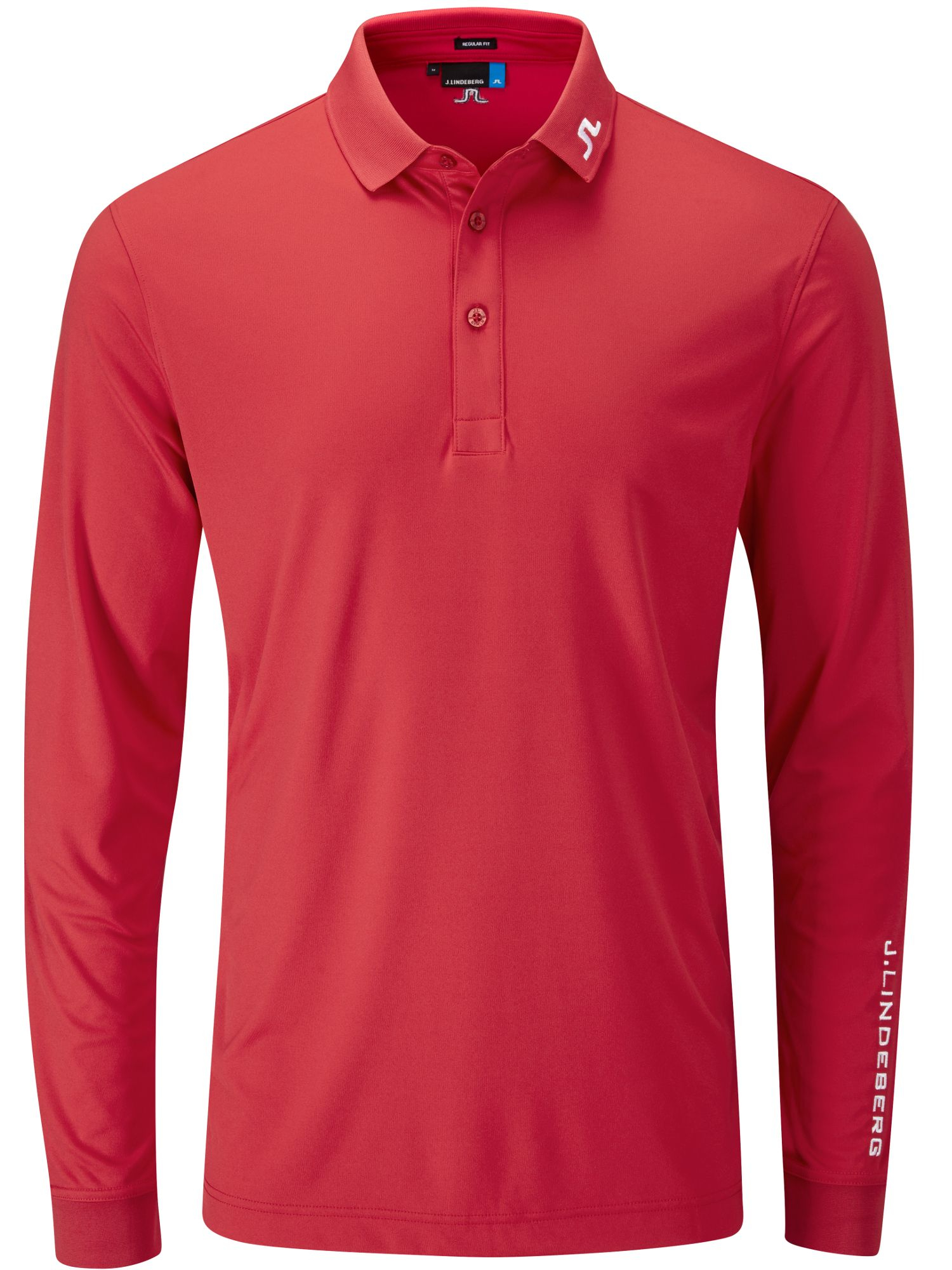 J. Lindeberg Golf Tour Tech Long Sleeve Polo in Red for Men | Lyst