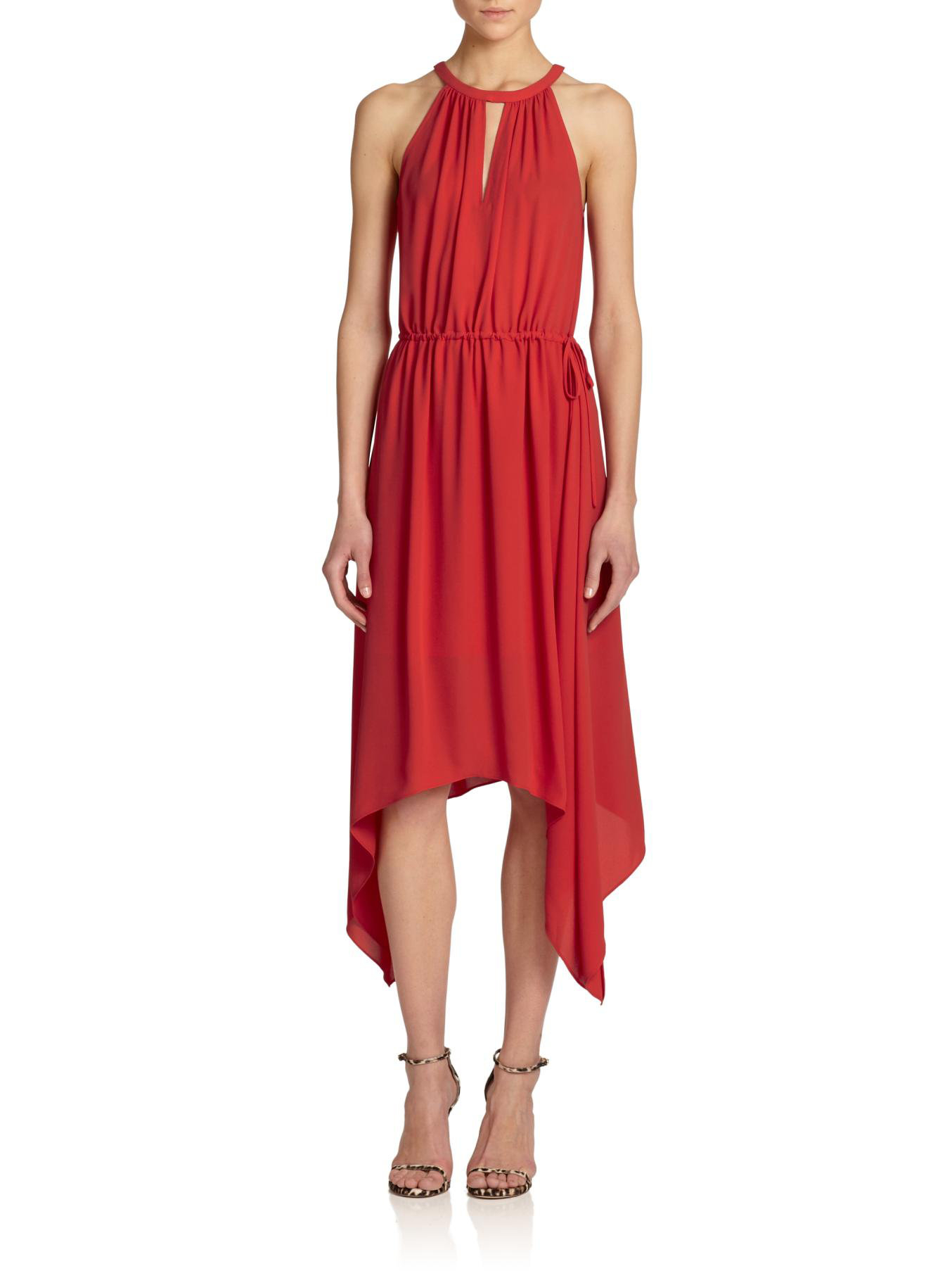Bcbgmaxazria Keelie Halter Dress in Red (lipstickred) Lyst