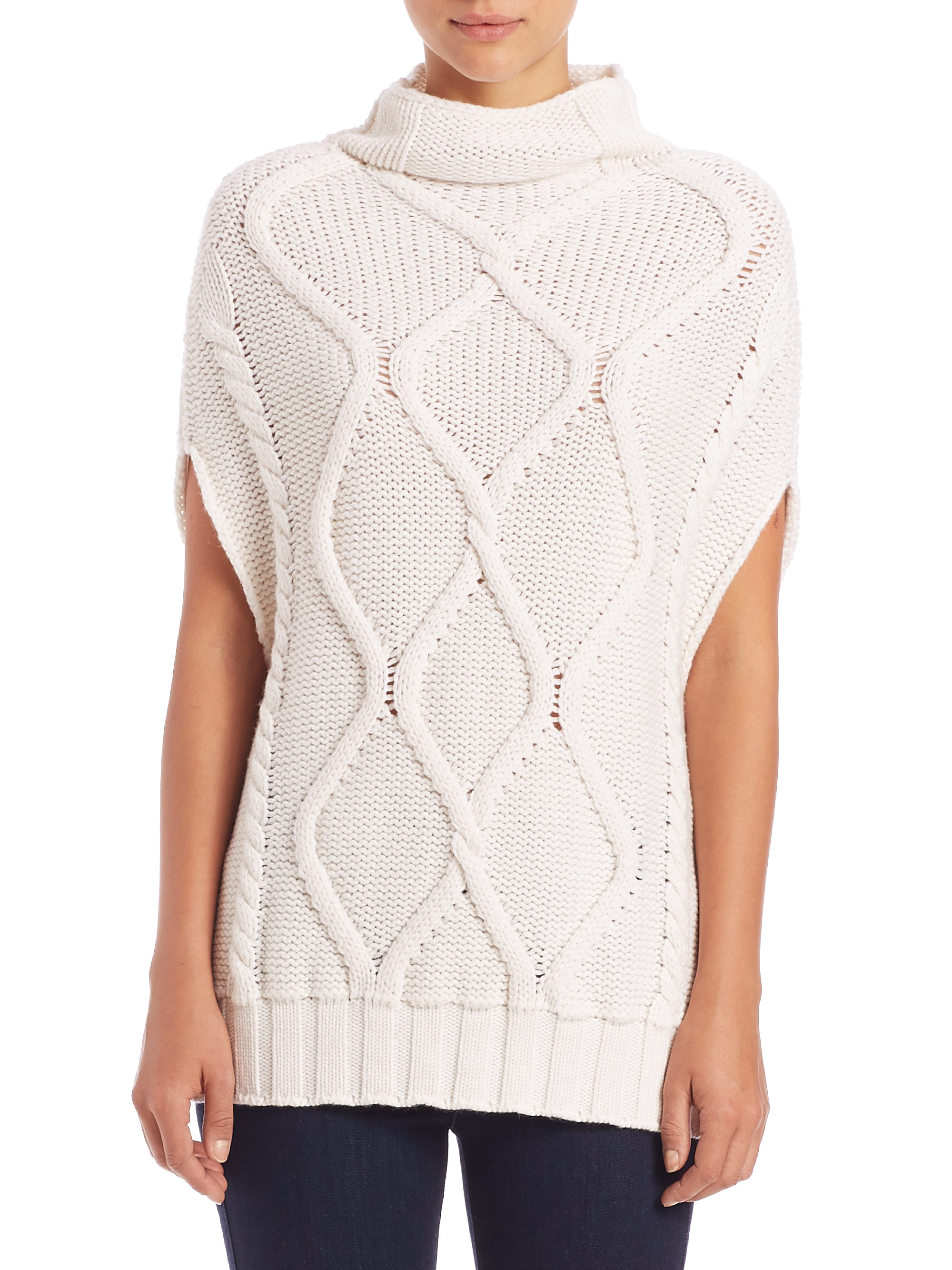 Eleventy Wool Cable-knit Turtleneck Sweater in White for Men - Lyst