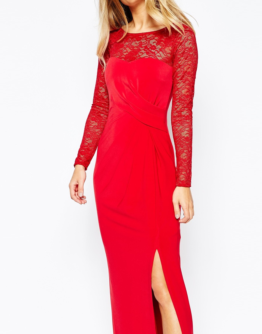 coast long red dress