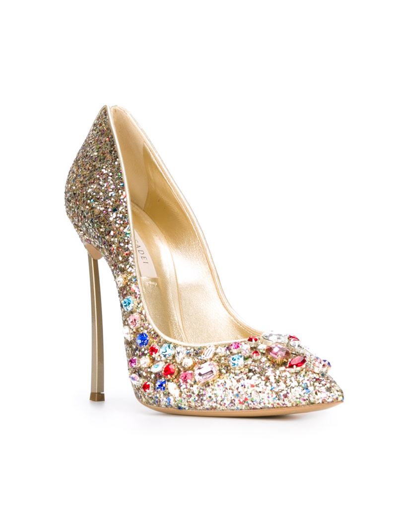 casadei glitter pump