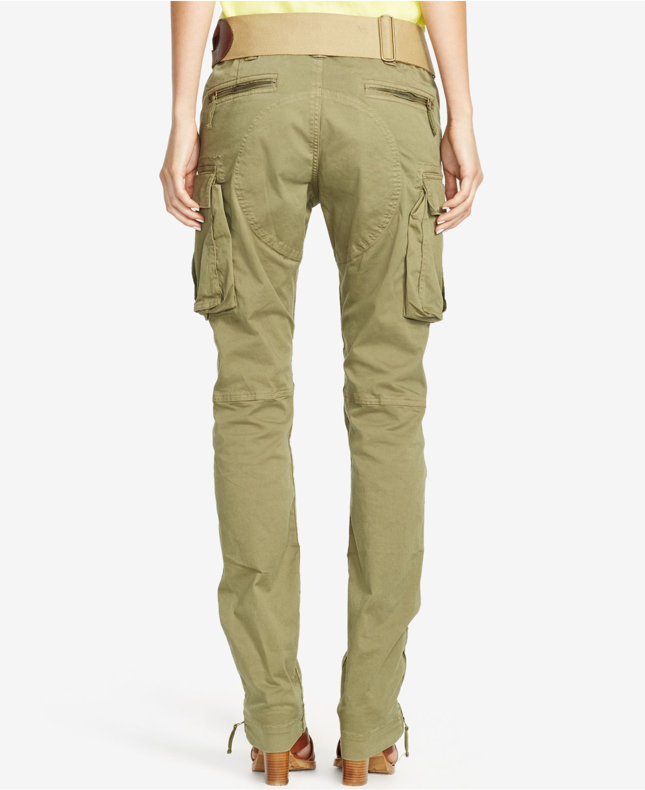 Polo Ralph Lauren Twill Cargo Skinny Pants in Green - Lyst