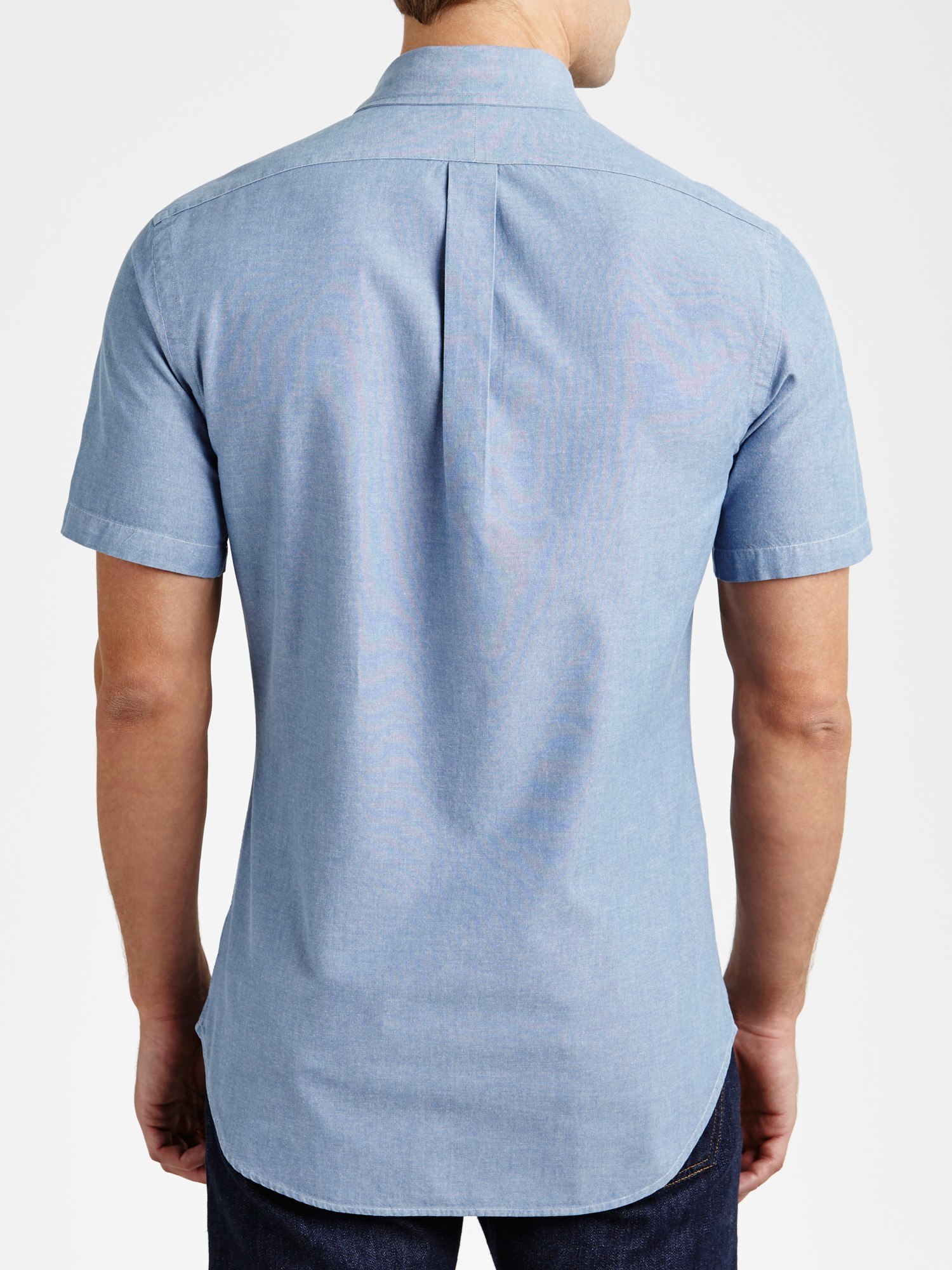 Polo Ralph Lauren Chambray Short Sleeve Shirt in Blue for Men - Lyst