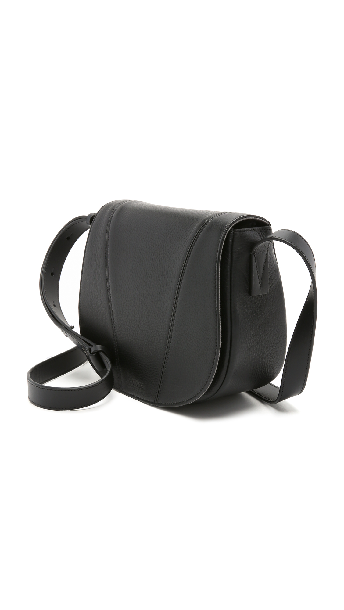 Vince Leather Cross Body Saddle Bag In Black Lyst