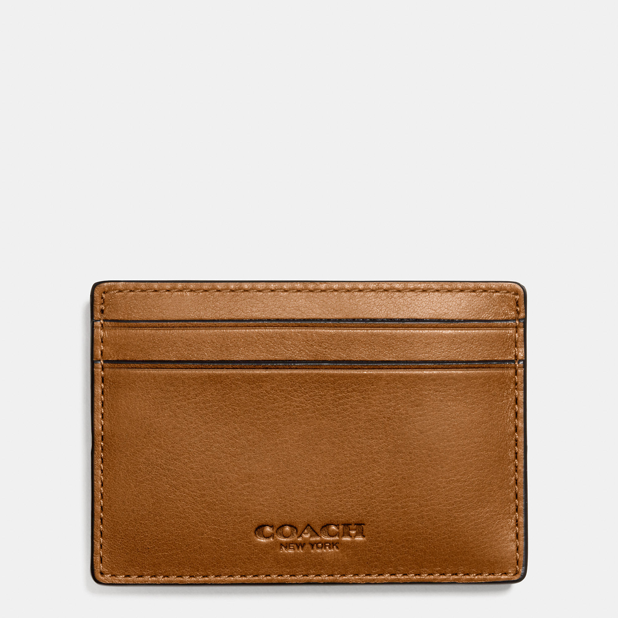 Lyst - Coach Money Clip Card Case in Sport Calf Leather in Brown for Men
