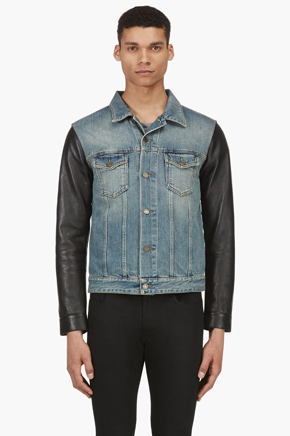 denim and leather jacket