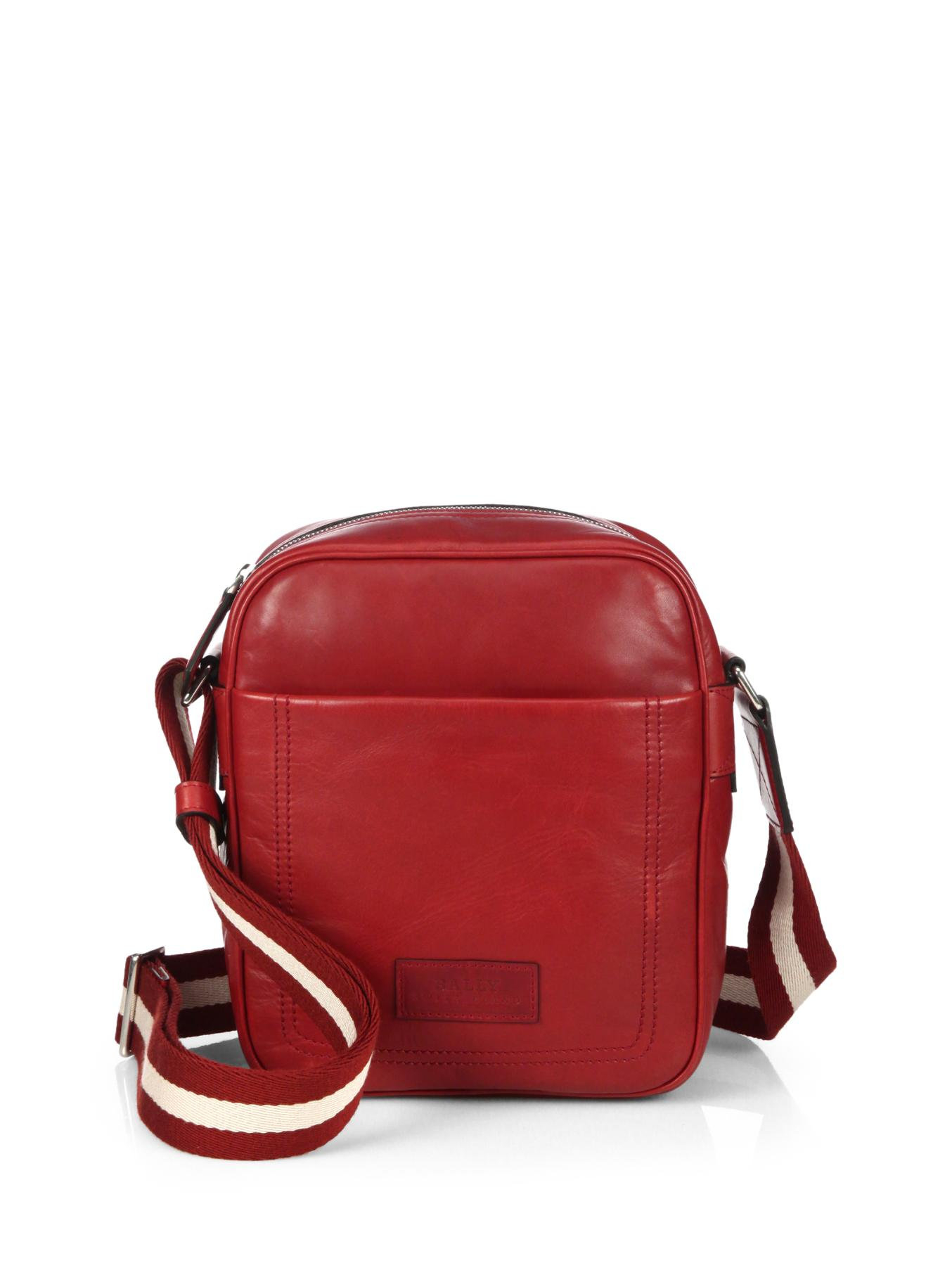 Lyst Bally Thabo Small Leather Messenger Bag in Red for Men