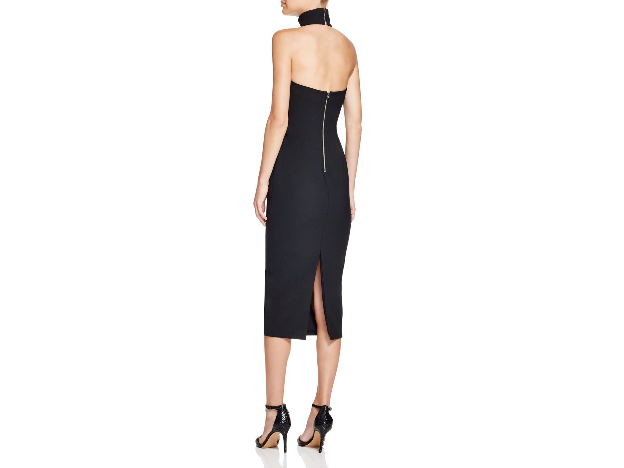Lyst Elizabeth And James Kara Halter Midi Dress In Black Gallery