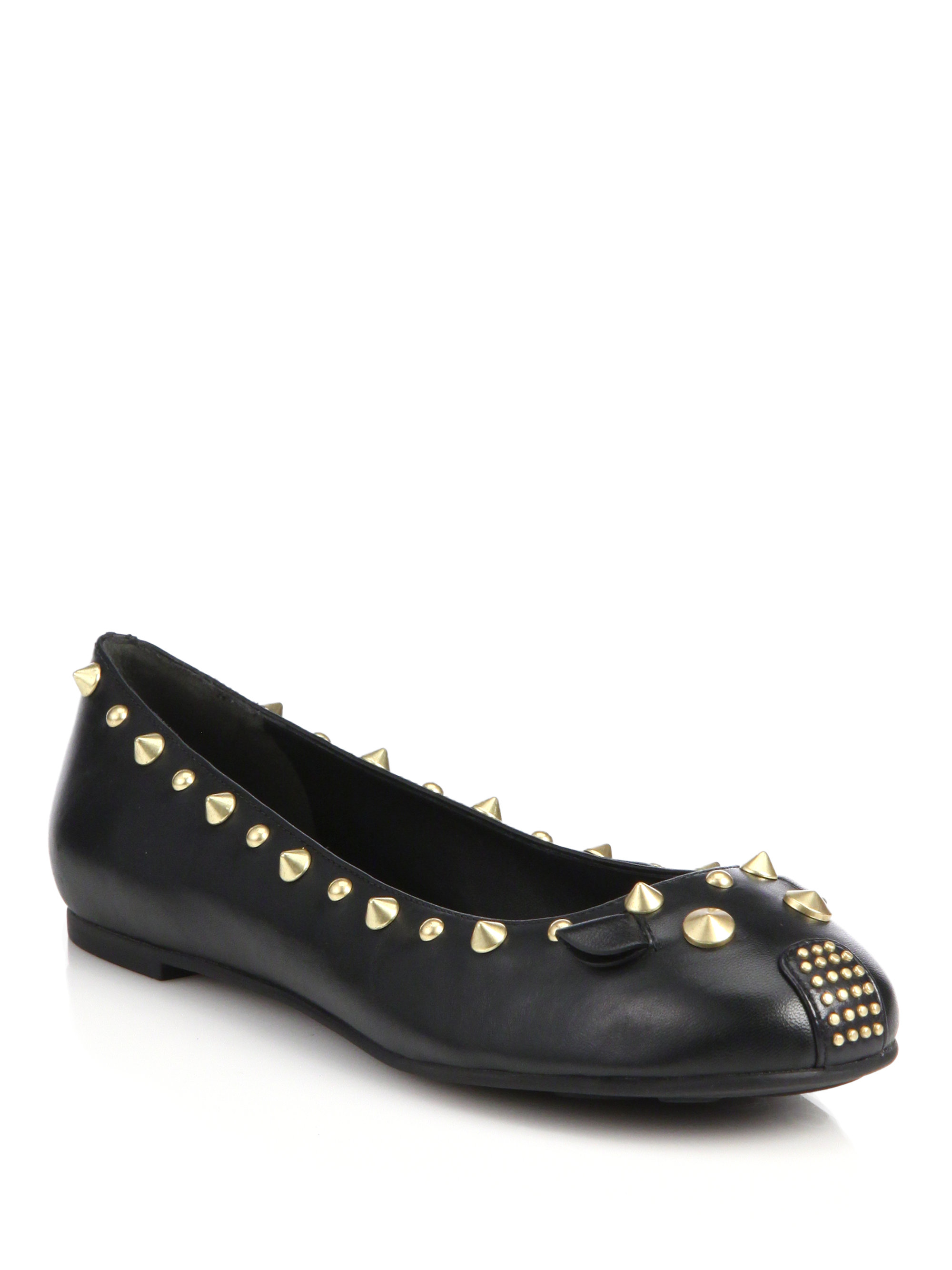 Lyst - Marc By Marc Jacobs Studded Leather Mouse Ballet Flats in Black