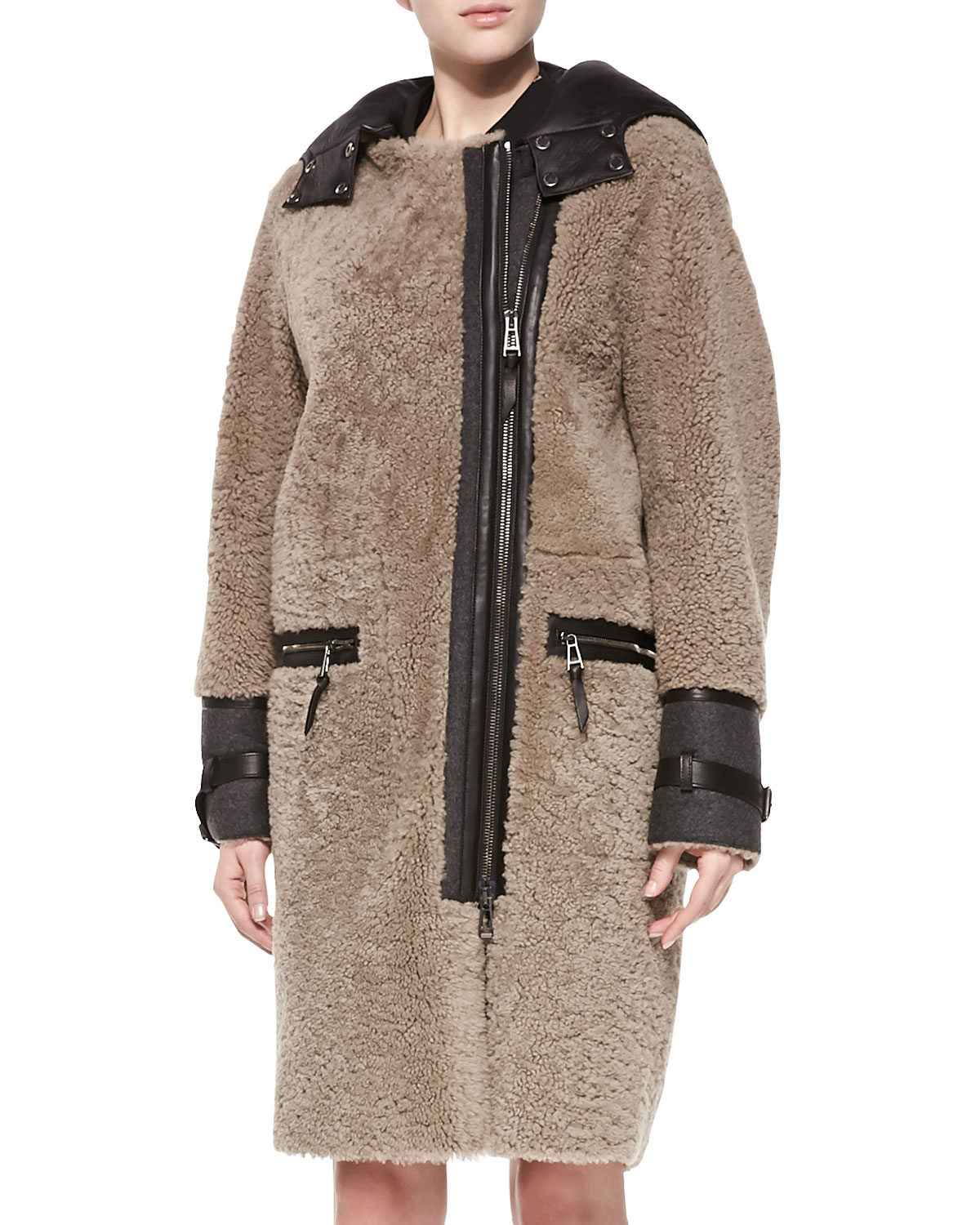 Belstaff Curly Shearling Fur Coat in Natural Lyst