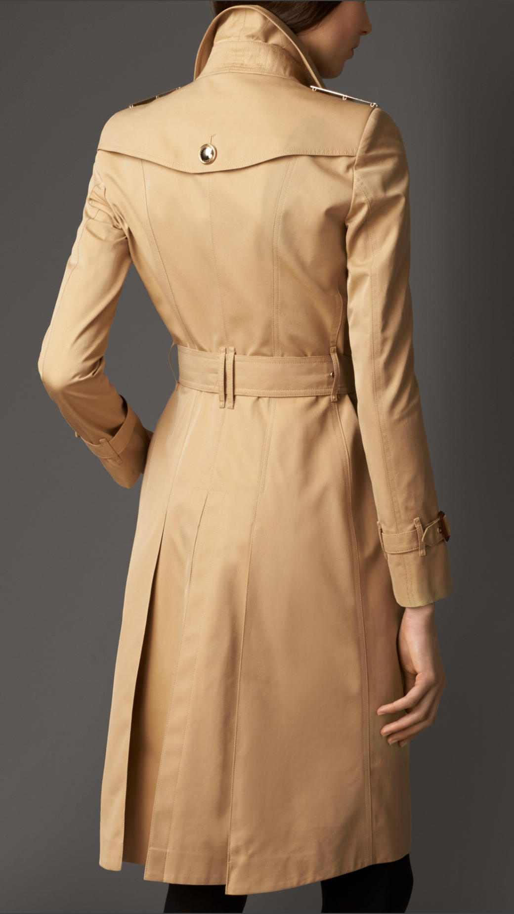 Lyst - Burberry Long Military Detail Gabardine Trench Coat in Natural