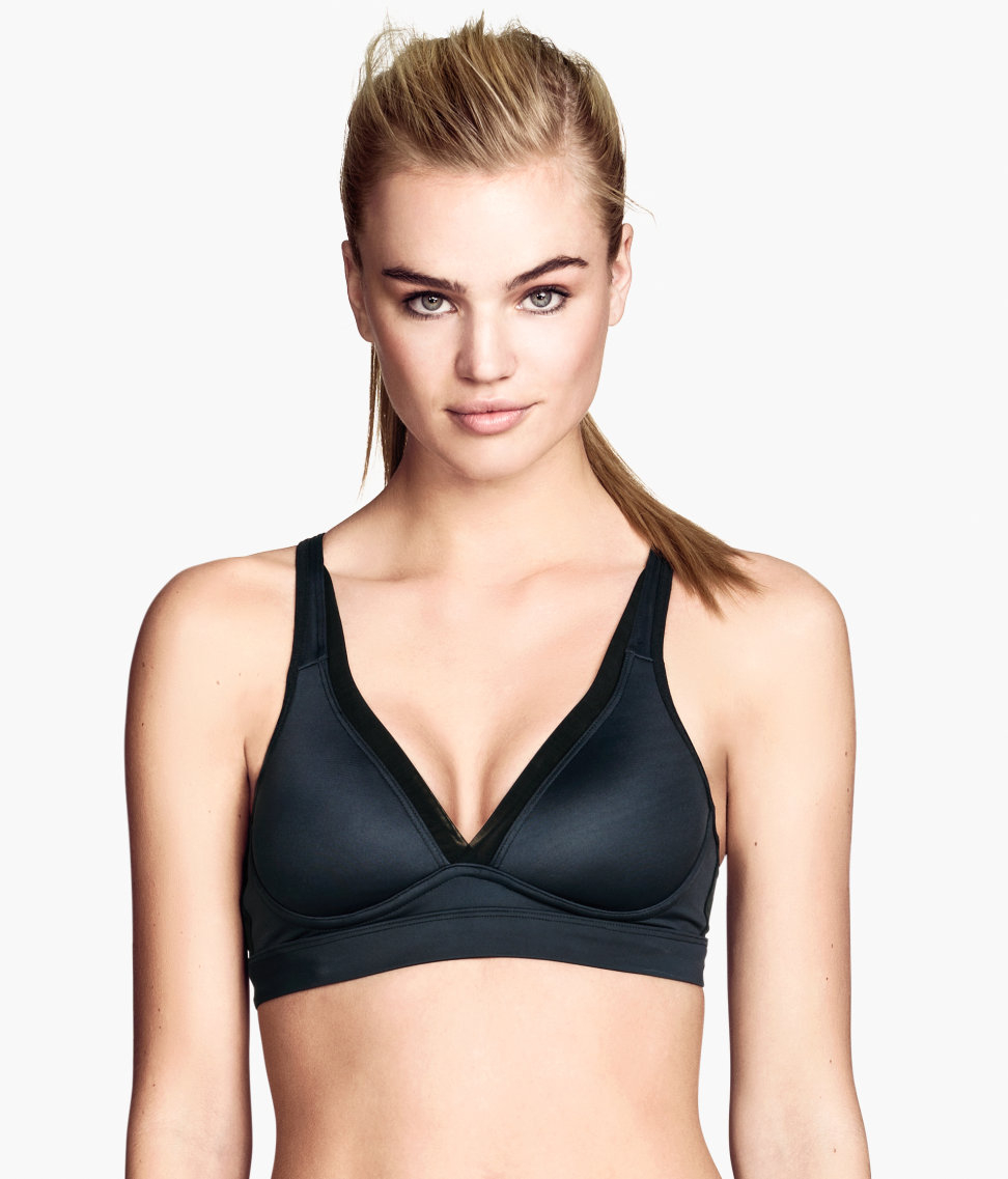 black push up sports bra