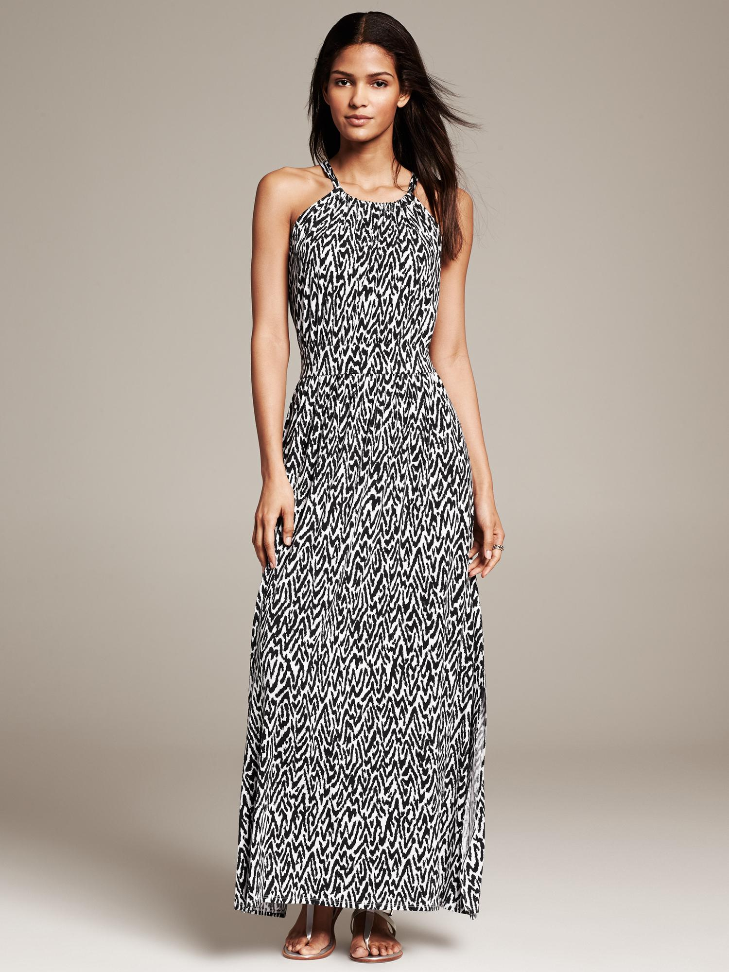 banana republic black and white dress
