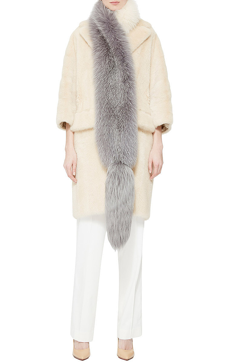 gray fur stole