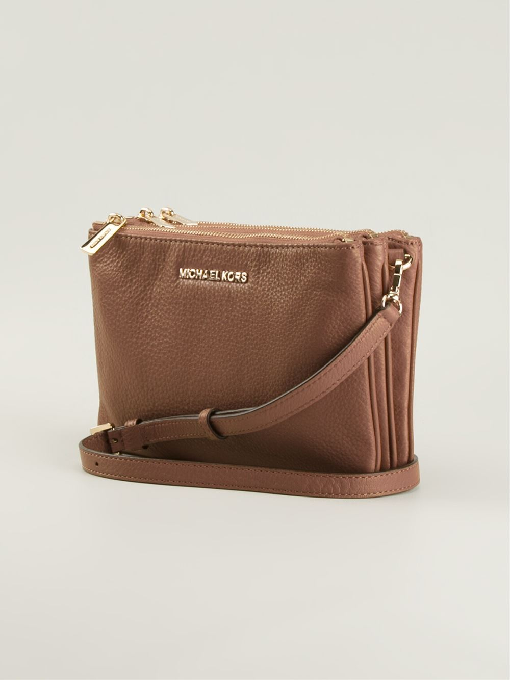 Lyst Michael Kors Bedford Gusset Crossbody Bag In Brown Gallery