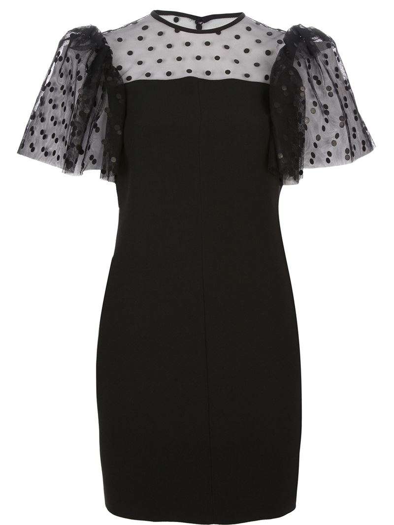 Saint Laurent Polka Dot Mesh Panel 