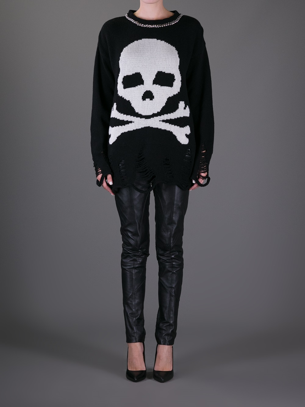 skull and crossbones cardigan