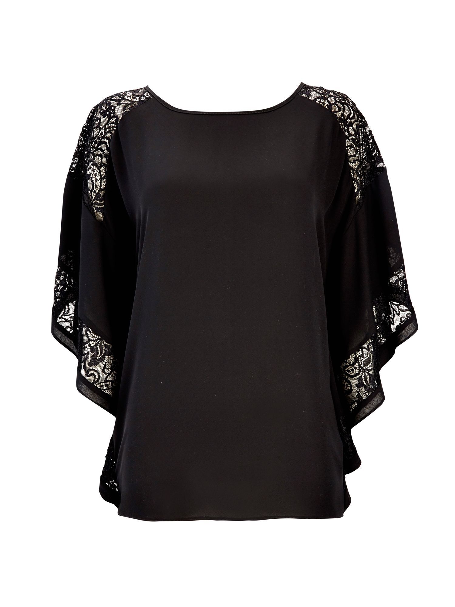 Wallis Black Crochet Kimono Top in Black | Lyst
