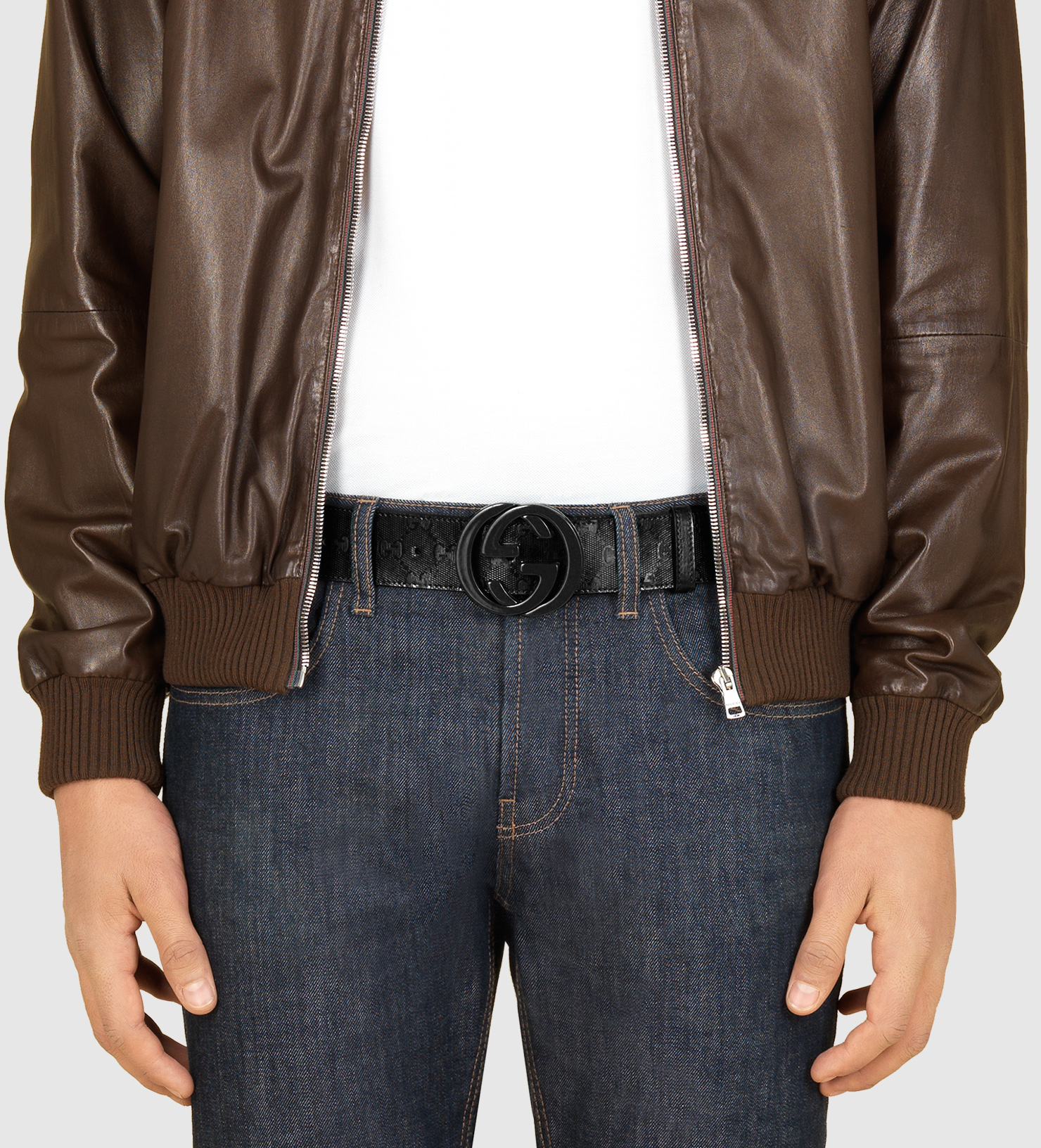 Gucci Belt With Interlocking G Buckle in Black Lyst