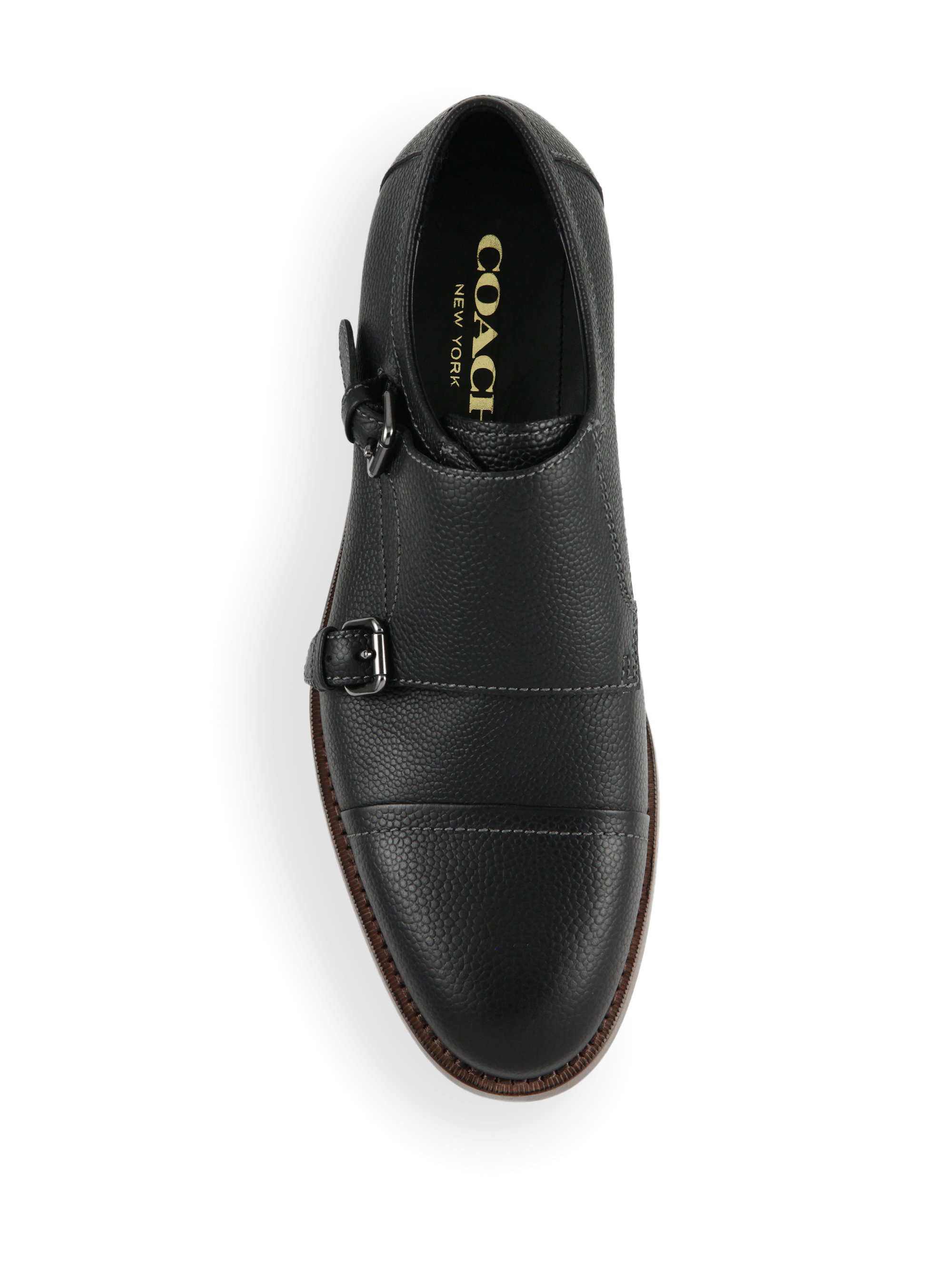 mens black double monk strap shoes